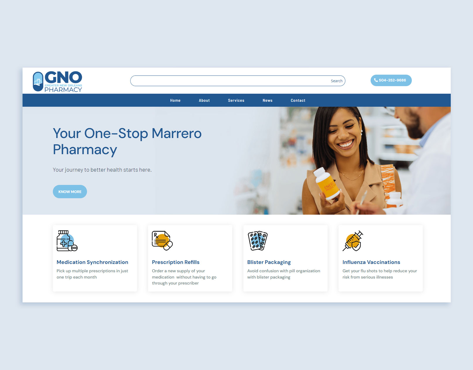 GNO Pharmacy website